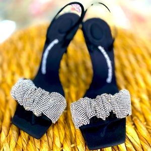 ALEXANDER WANG Women's Julie Crystal Embellished High Heel Sandals Size 38.